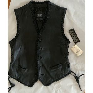 DKNY Black Motorcycle Vest Sz M